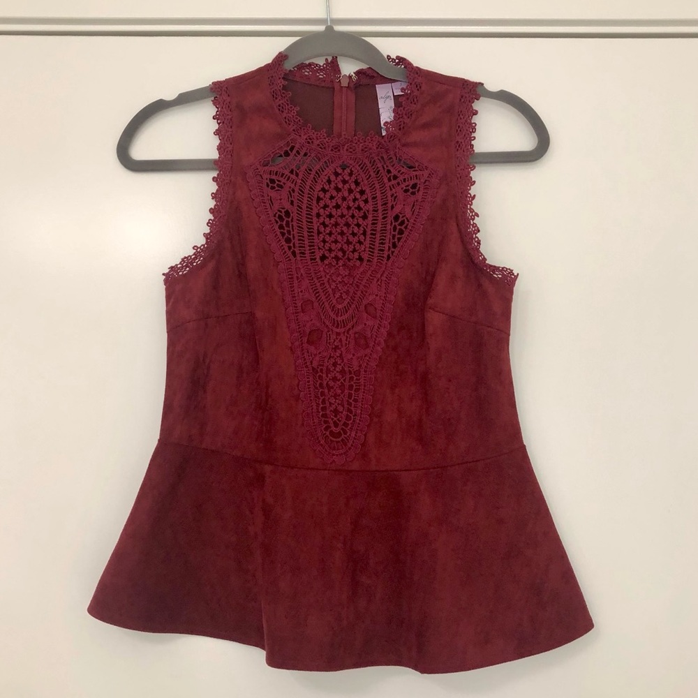 Suede blouse tank